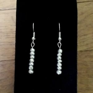 Silver Beaded Earrings